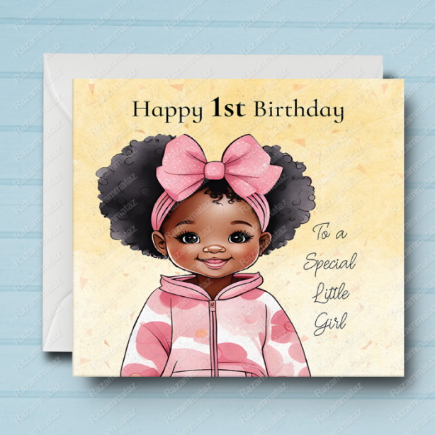 Black Girl Birthday Card C
